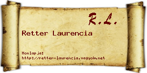 Retter Laurencia névjegykártya